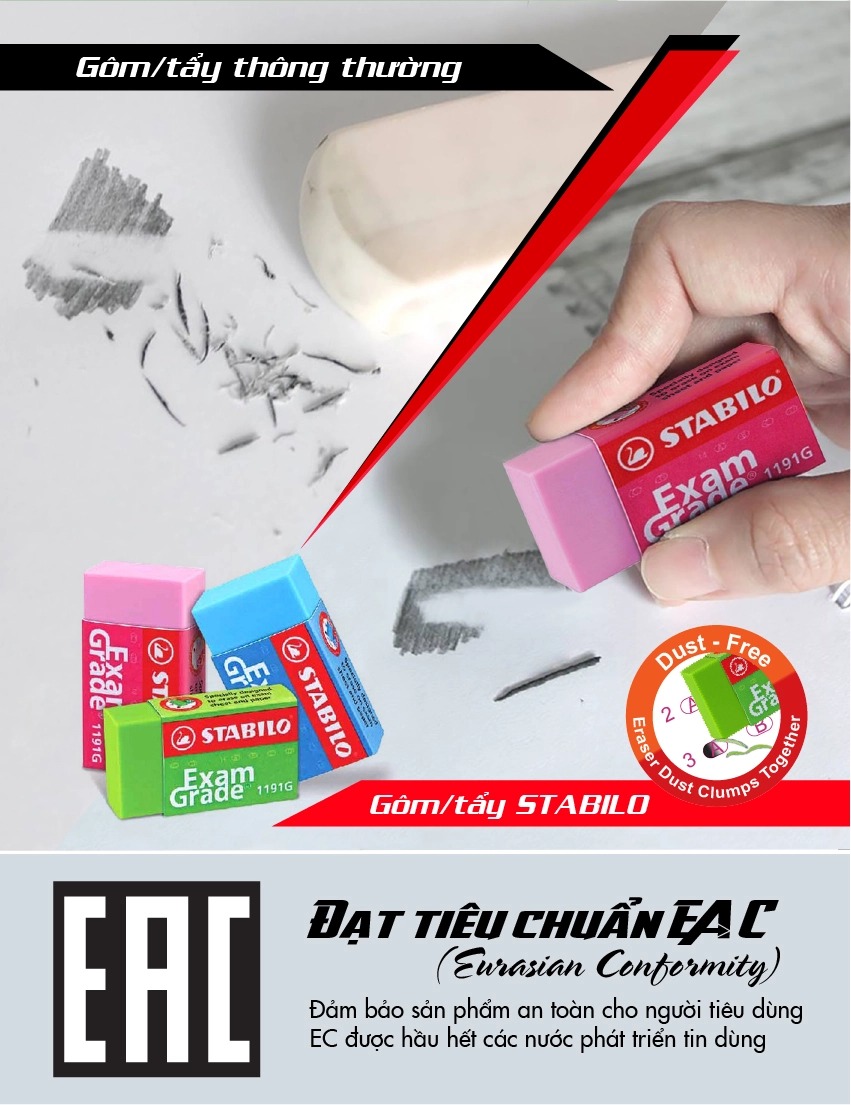 Gôm màu viên trung STABILO Exam Grade (ER191G)