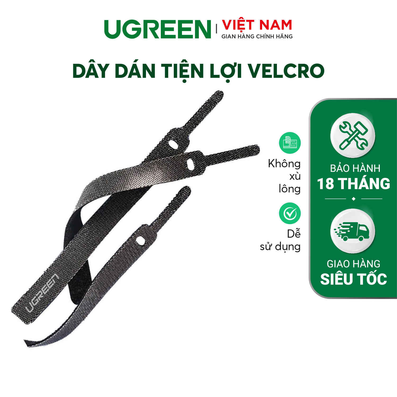 (Bộ 10 chiếc/1 túi) Dây dán tiên lợi Velcro làm gọn dây sạc dây tai nghe dây máy tính...dài 14cm UGREEN 50370 - Hàng phân phối chính hãng - Bảo hành 18 tháng