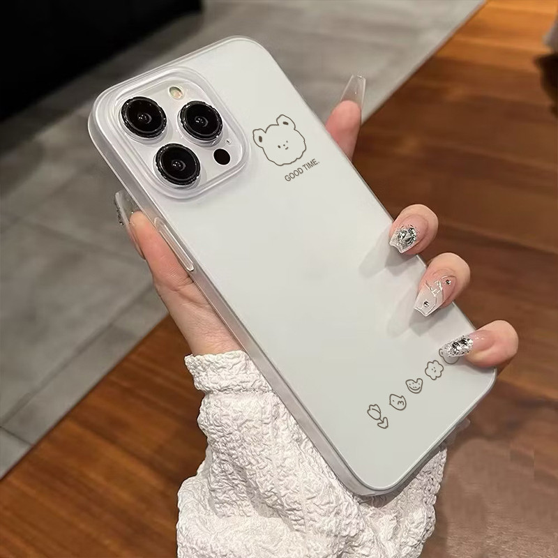 Clear Phone Case With White Bear Head For Iphone Series_voghion.com