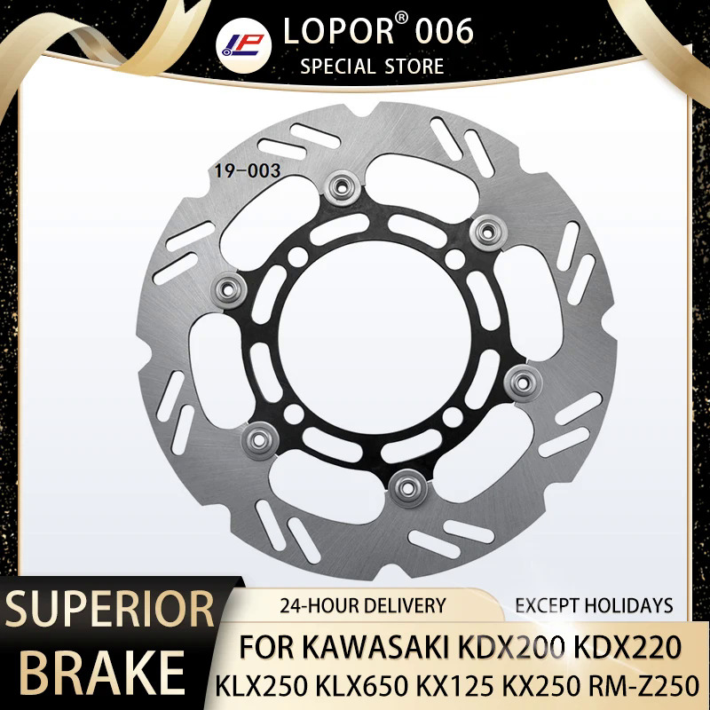 Rôto đĩa phanh trước xe máy cho kawasaki kx250 kxf250 klx650 lx650c klx250 lx250s kdx220 kdx225 kdx200 kx125 suzuki rmz250