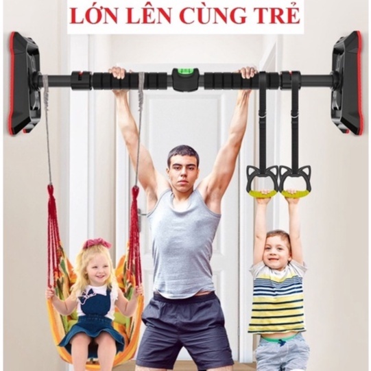 Xà đơn treo tường Xà đơn gắn cửa cao cấp tại nhà Hopkids Xà đơn gắn tường tải trọng 400kg Thanh xà đơn gắn tường đa năng