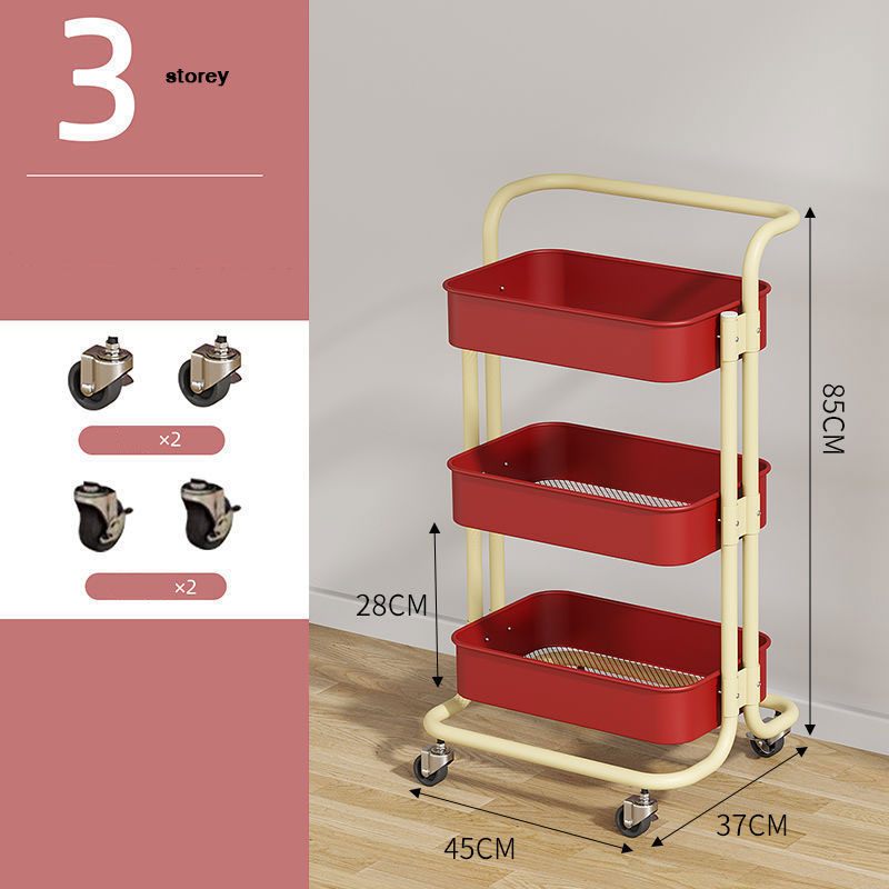 Small trolley, multifunctional toys, snacBEIDUOYANG, storage rack, floor trolley, storage shelf, bathroom multi-layer finishing shelf