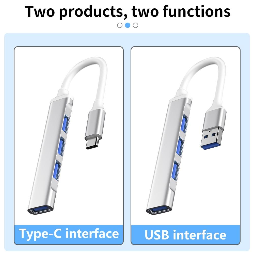 【FREESHIP】Bộ Chia 4 Cổng USB 3.0 Type C Cho Laptop Máy Tính