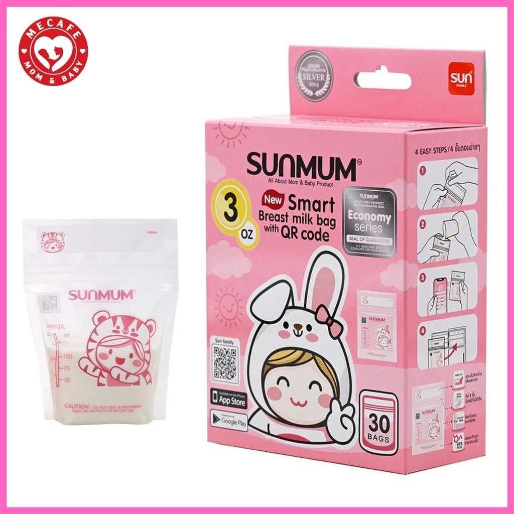 Túi trữ sữa Sunmum Thái Lan 100ml (hộp 30 túi)