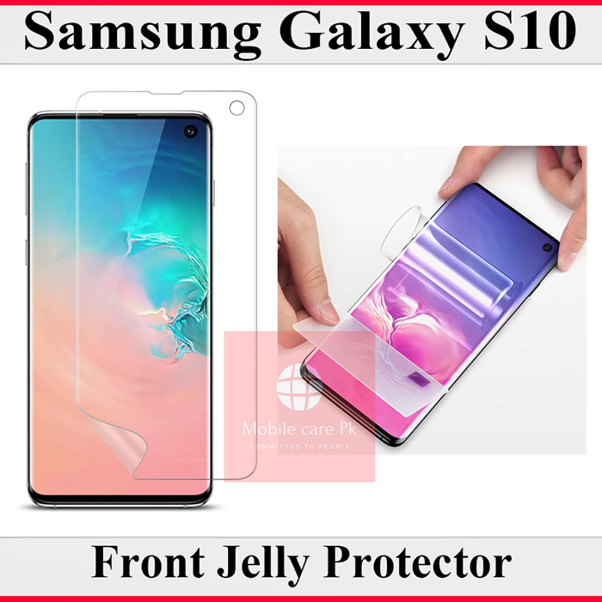 Samsung Galaxy S10 Front Jelly Protector Clear Soft Protection Film Transparent Hydrogel Film Protector For Samsung Galaxy S10. 