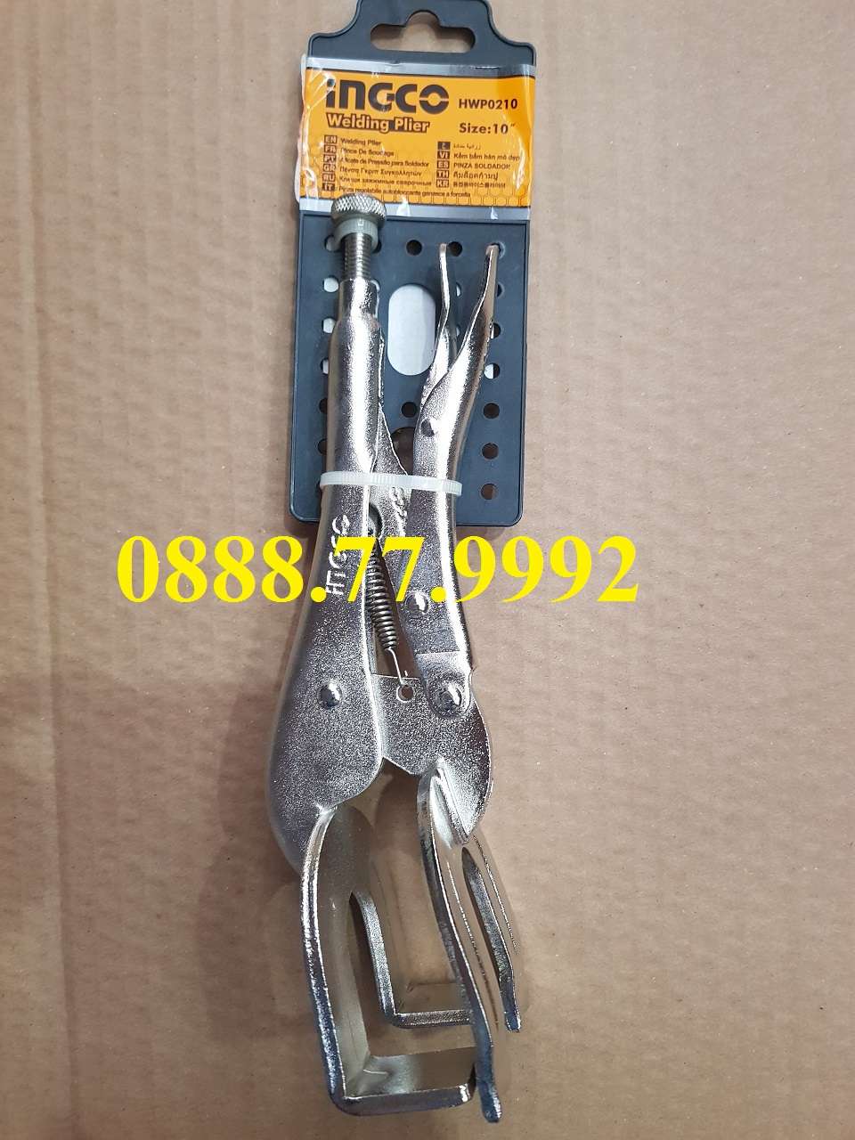 Kềm bấm hàn mỏ dẹp 10 inch Ingco HWP0210