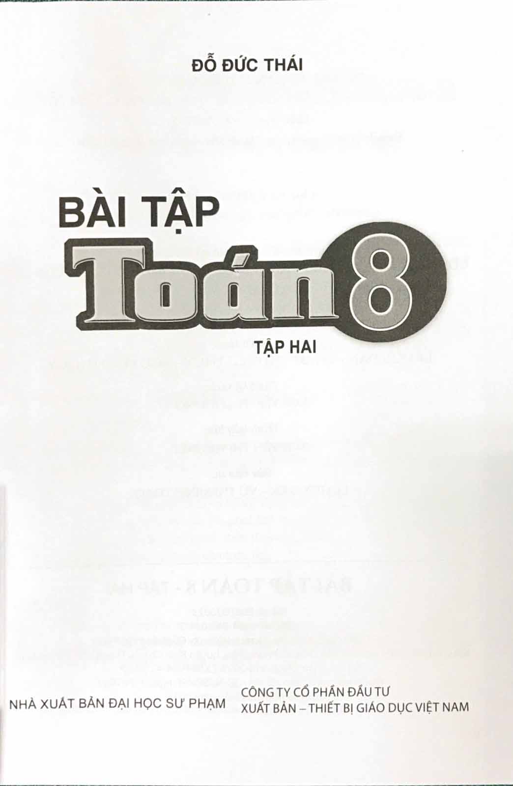 Fahasa - Bài Tập Toán 8 - Tập 2 (Cánh Diều) (2023)