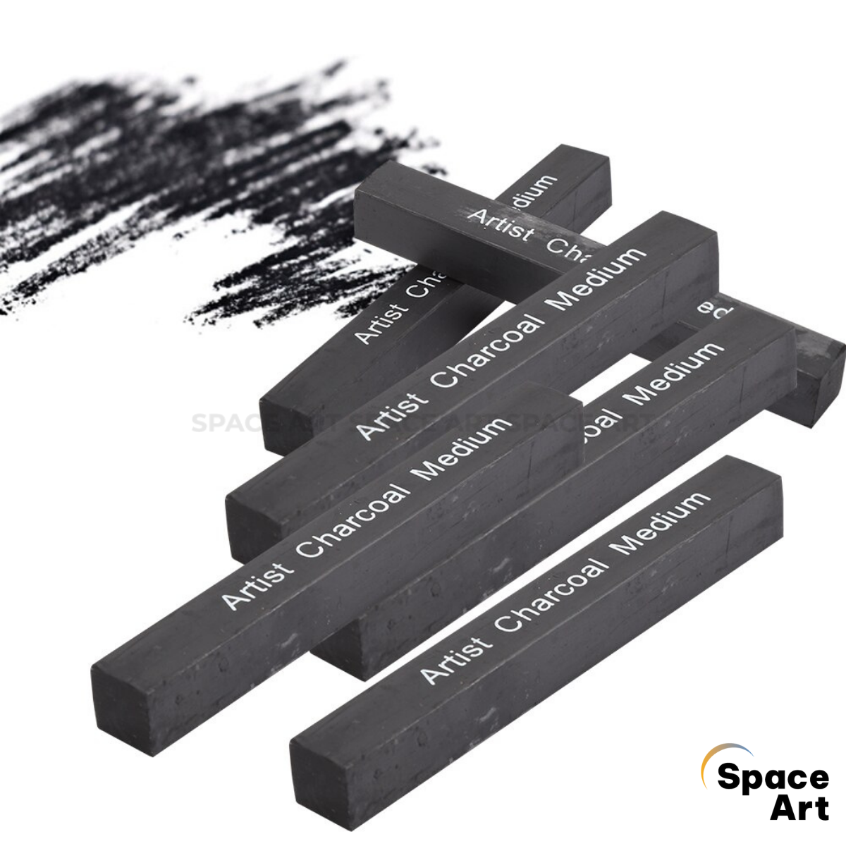 [Space Art Store] Than vuông, Than thỏi, củi Compressed Charcoal Artist 6 thanh (Soft, medium, hard)