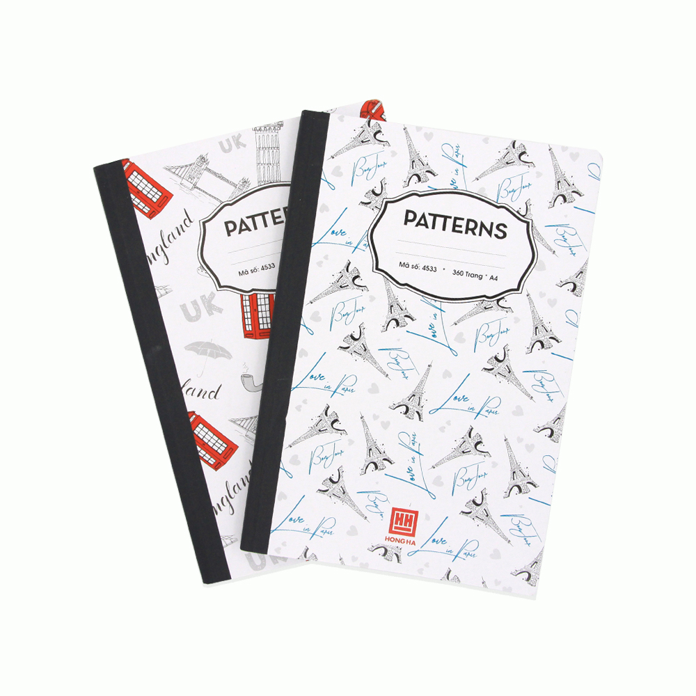 Sổ kẻ ngang hồng hà 360 trang patterns 4533