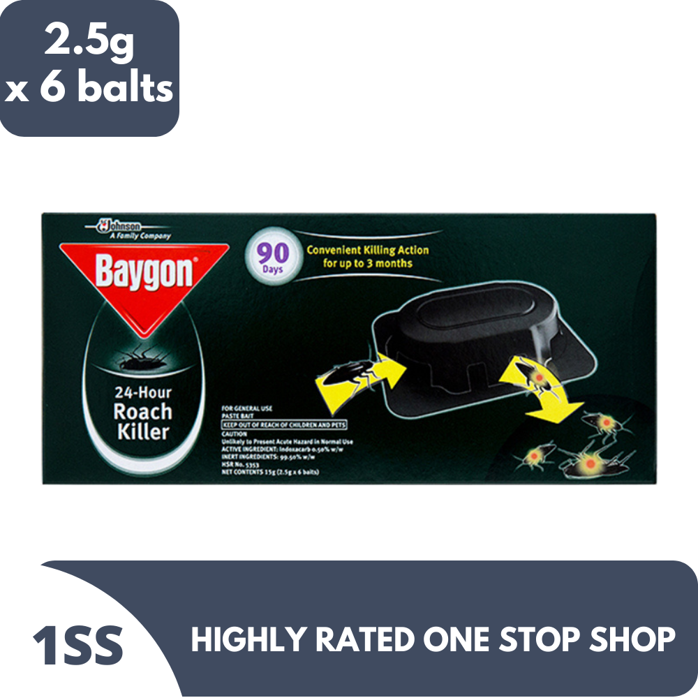 Baygon 24-Hour roach Killer 2.5g x 6 Baits