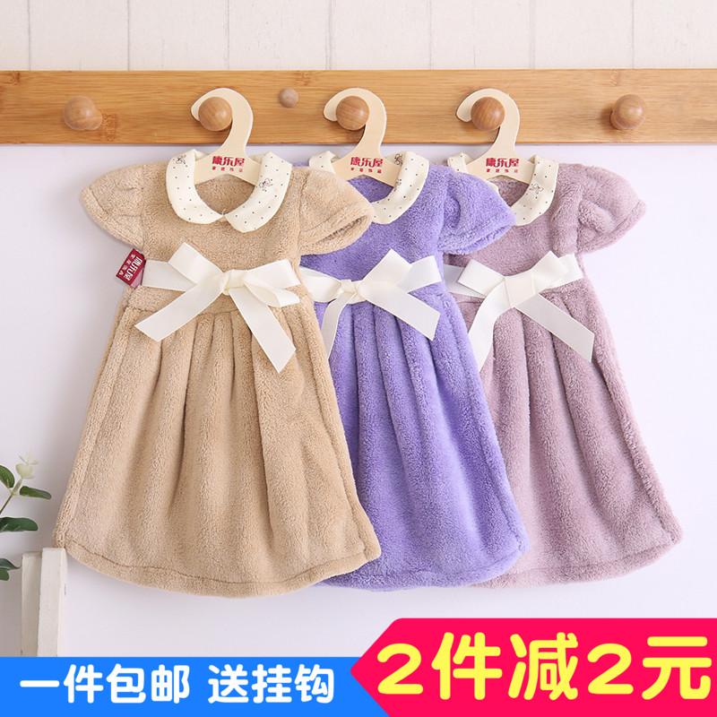 Đáng Yêu Hàn Quốc Dạng Treo Khăn Khăn Mặt Nhung San Hô Khăn Bếp 100% Cotton Sáng Tạo Dày Hút Nước