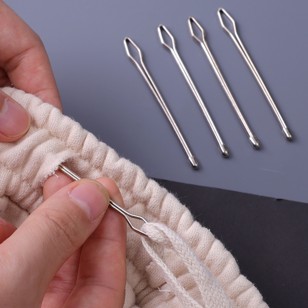 1/4 cái kim loại dây rút dây threaders may DIY công cụ quần áo dây chun dây threader tự kẹp khóa