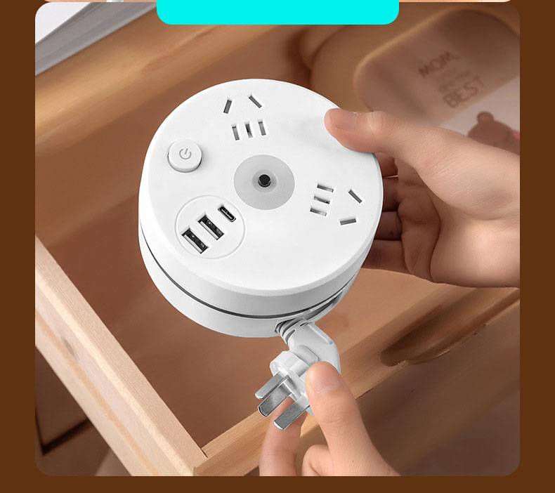 Jiashi stowable Hàng cắm với dây đa chức năng Ổ cắm hộ gia đình Ổ cắm điện với chuyển đổi với sạc USB chuyển đổi vòng