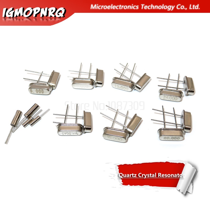 10pcs 4mhz 6mhz 8mhz 12mhz 16mhz 20mhz 24mhz 4.000mhz 8.000mhz igmopnrq quartz crystal resonator passive oscillator hc 49s integrated circuit