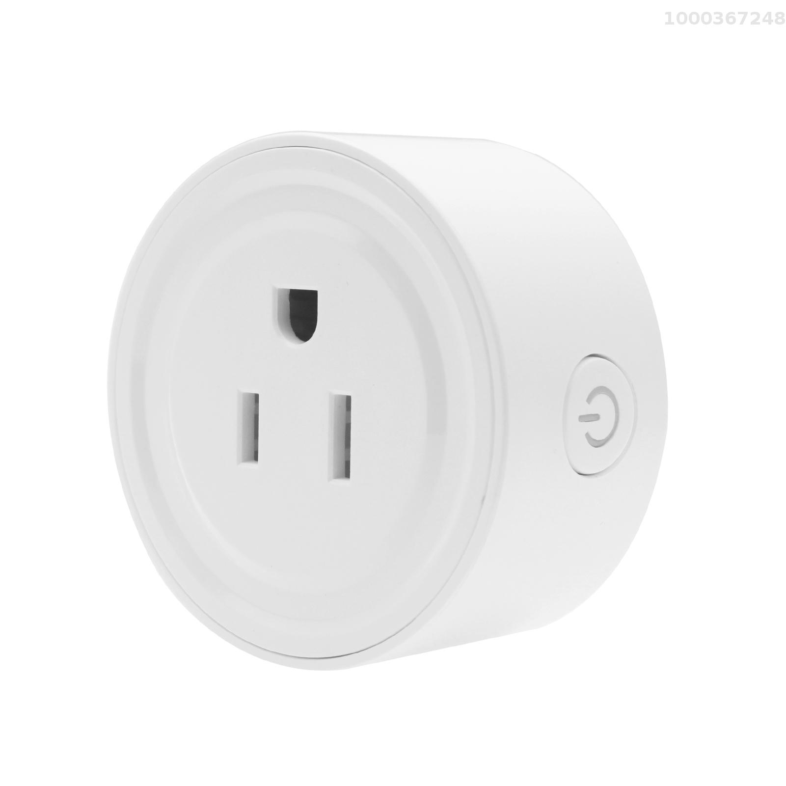 Smart Wi-Fi Plug Wireless Wifi Socket APP Remote Control Voice Control Schedule Function Smart In-wall Socket Outlet 10A White (US Plug, AC 100-240V)
