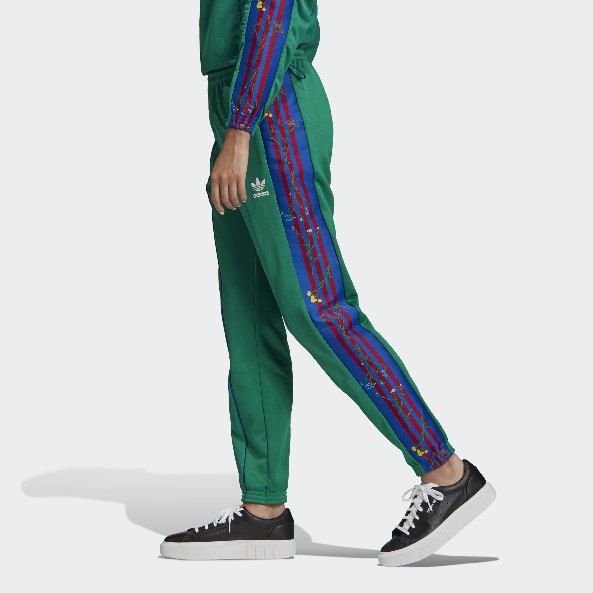 women's green adidas track pants