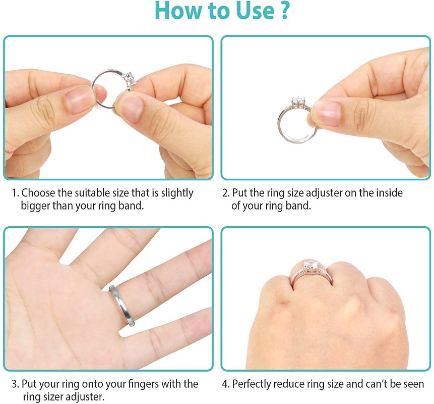 8 cái/Bộ điều chỉnh kích thước vòng cho nhẫn rộng vô hình rõ ràng thước đo nhẫn với 8 kích cỡ rõ ràng thước đo Nhẫn resizer