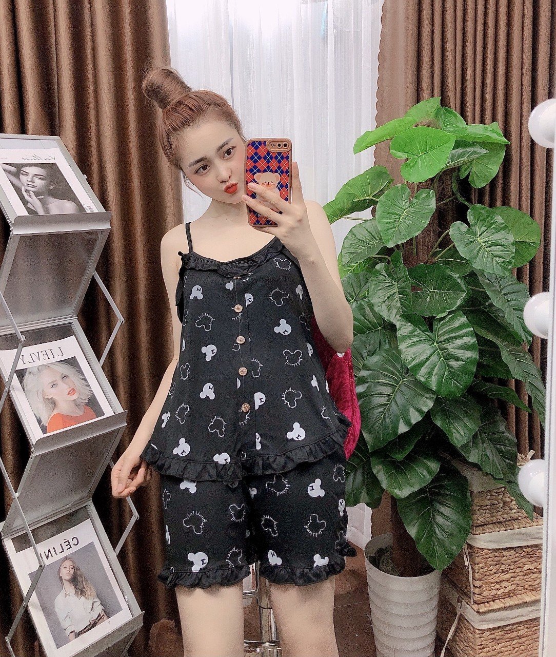 Set bộ đùi cotton 2 dây mặc nhà