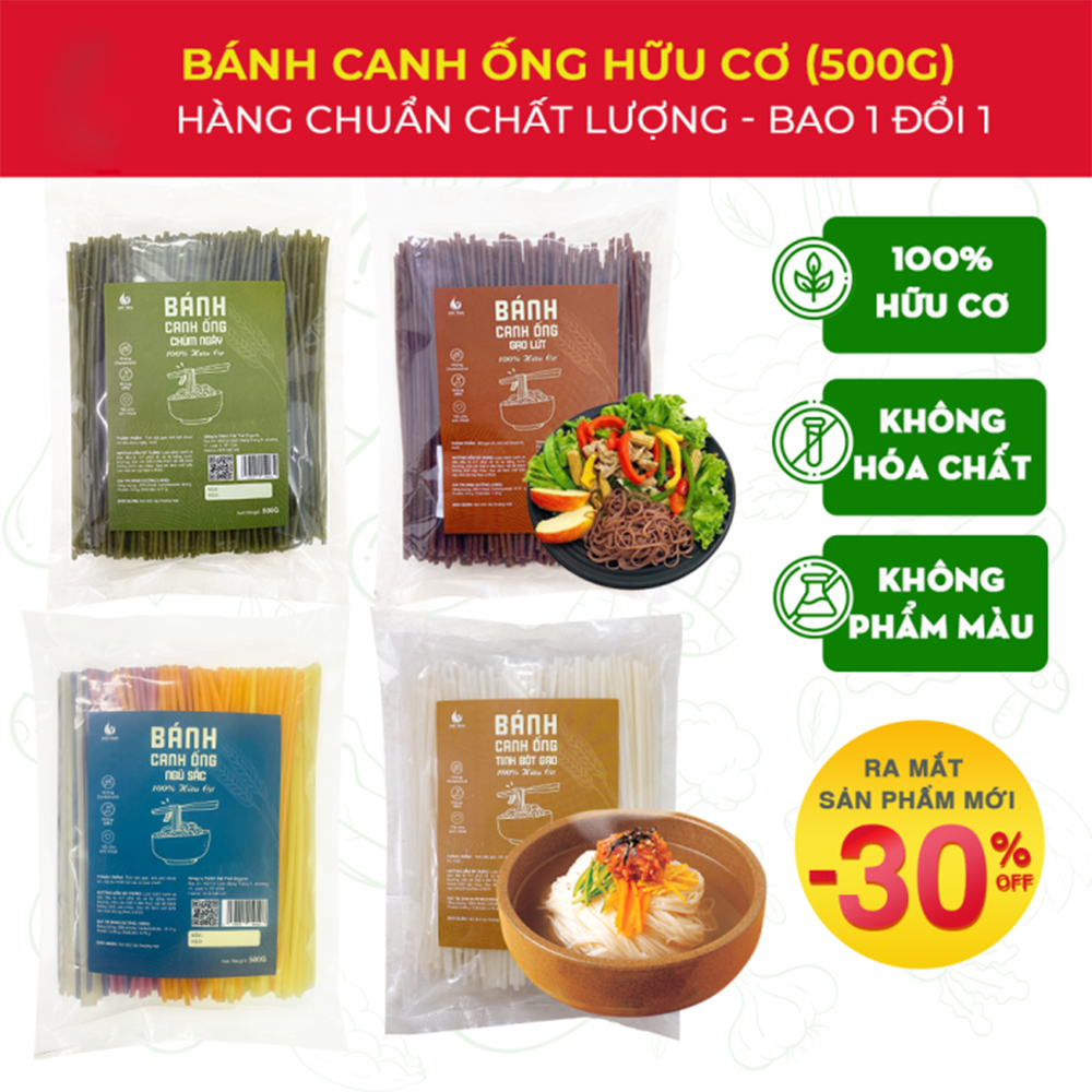 Bánh canh ống gạo lứt tinh bột gạo hữu cơ VT 500g