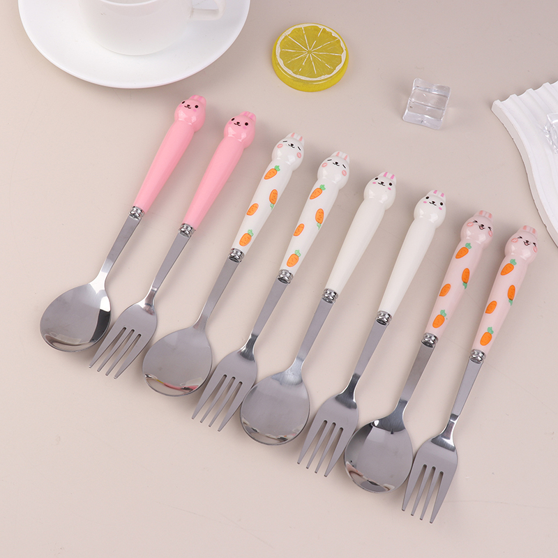 Tableware%20Set%20Cartoon%20Rabbit%20Stainless%20Steel%20Spoon%20Fork%20Chopstick%20Student%20Portable%20Dinnerware%20Travel%20Cutlery%20Sets%20With%20Box%20-%20Image%202