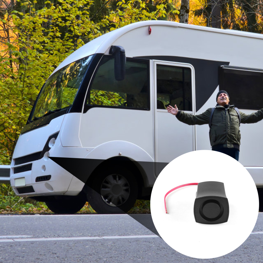 12V 6 Tones Car Police Fire Alarm Horn Warning Loud Sound Truck Black Color 6 Tones Siren Beeper Buzzer Car Alarm Sound