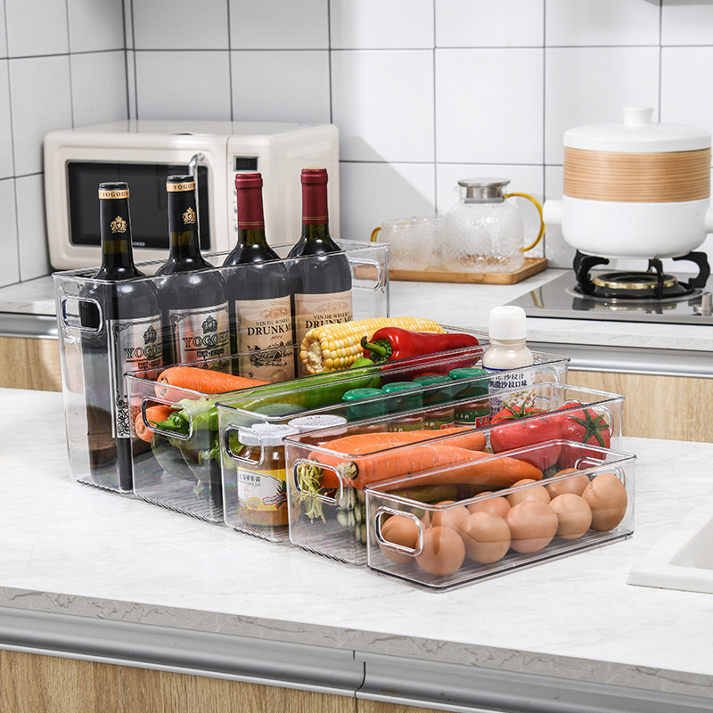 Refrigerator Storage Box With Lid Pet Drawer Type Transparent Food  Organizer For Home Kitchen Vegetable Fruit Freezer #jlf