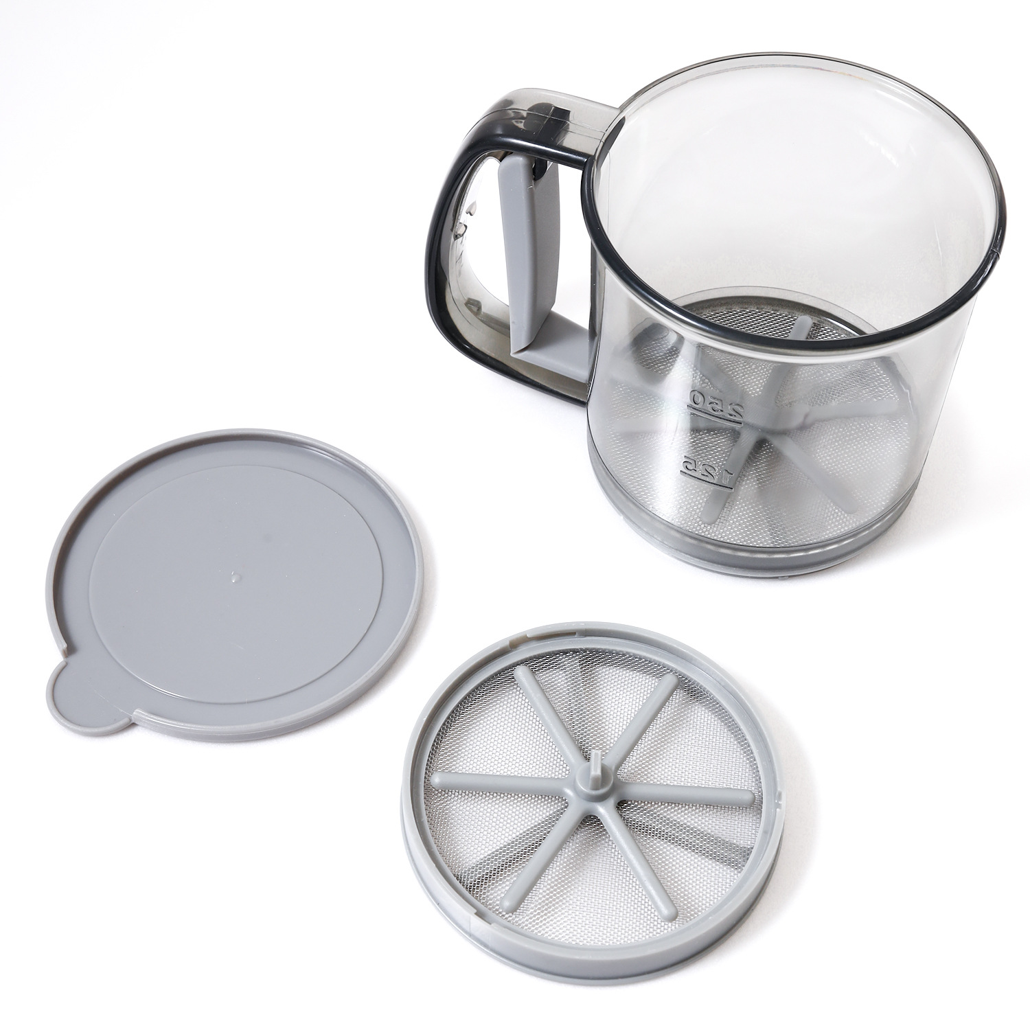 1Pcs Flour Sifter Semi-automatic Handheld Plastic Powder Sifter Kitchen Gadget Handheld Flour Filter Professional Flour Sifters
