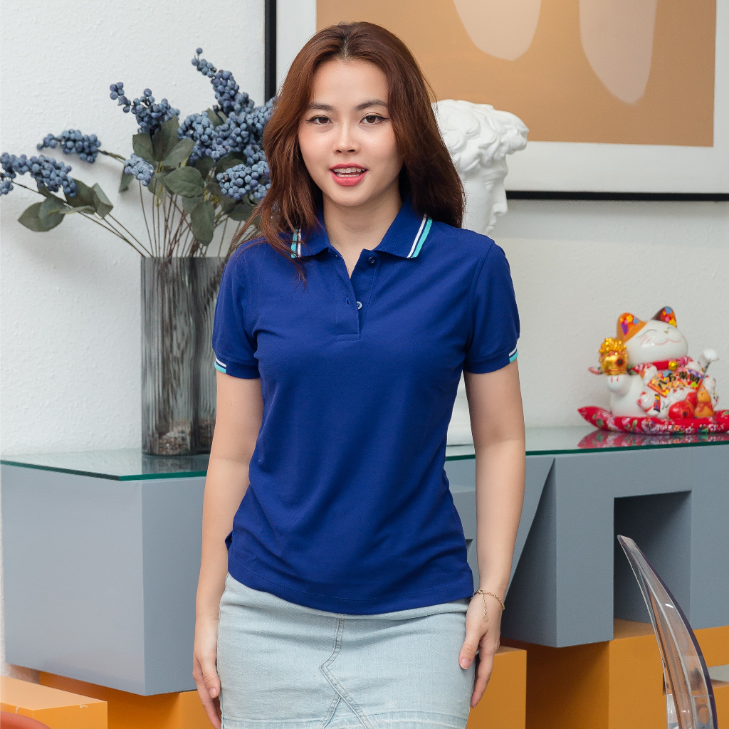 Áo Polo Nữ Poligan Nhập Khẩu thá¡ Lan (Navy/Green)