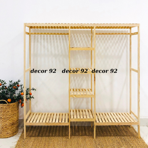 Kệ treo quần áo,tủ treo quần áo( gỗ thông )