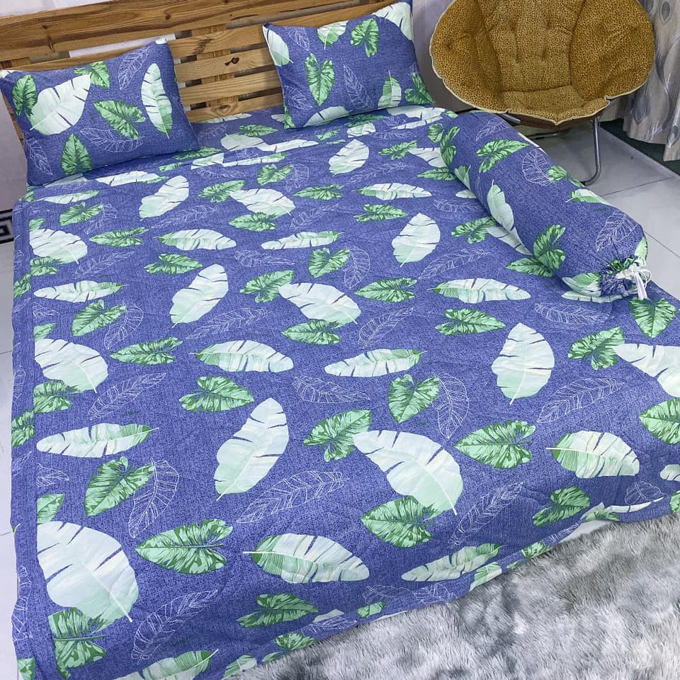 Bộ drap thun hàn quốc 4 món mẫu lá