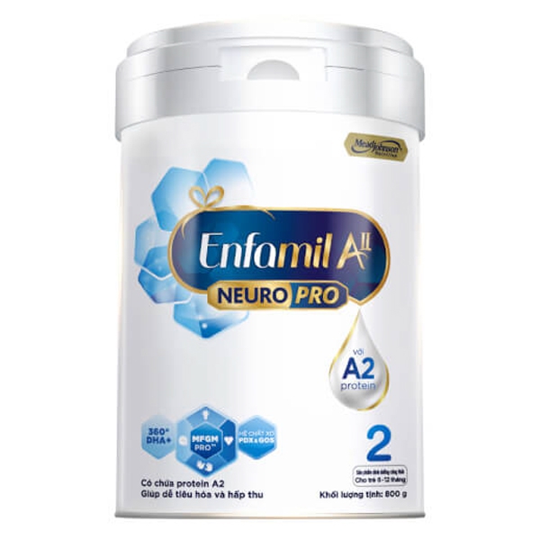 Sữa Enfamil A2 NeuroPro số 2 800g Follow Up Formula, 6 - 12 tháng tuổi