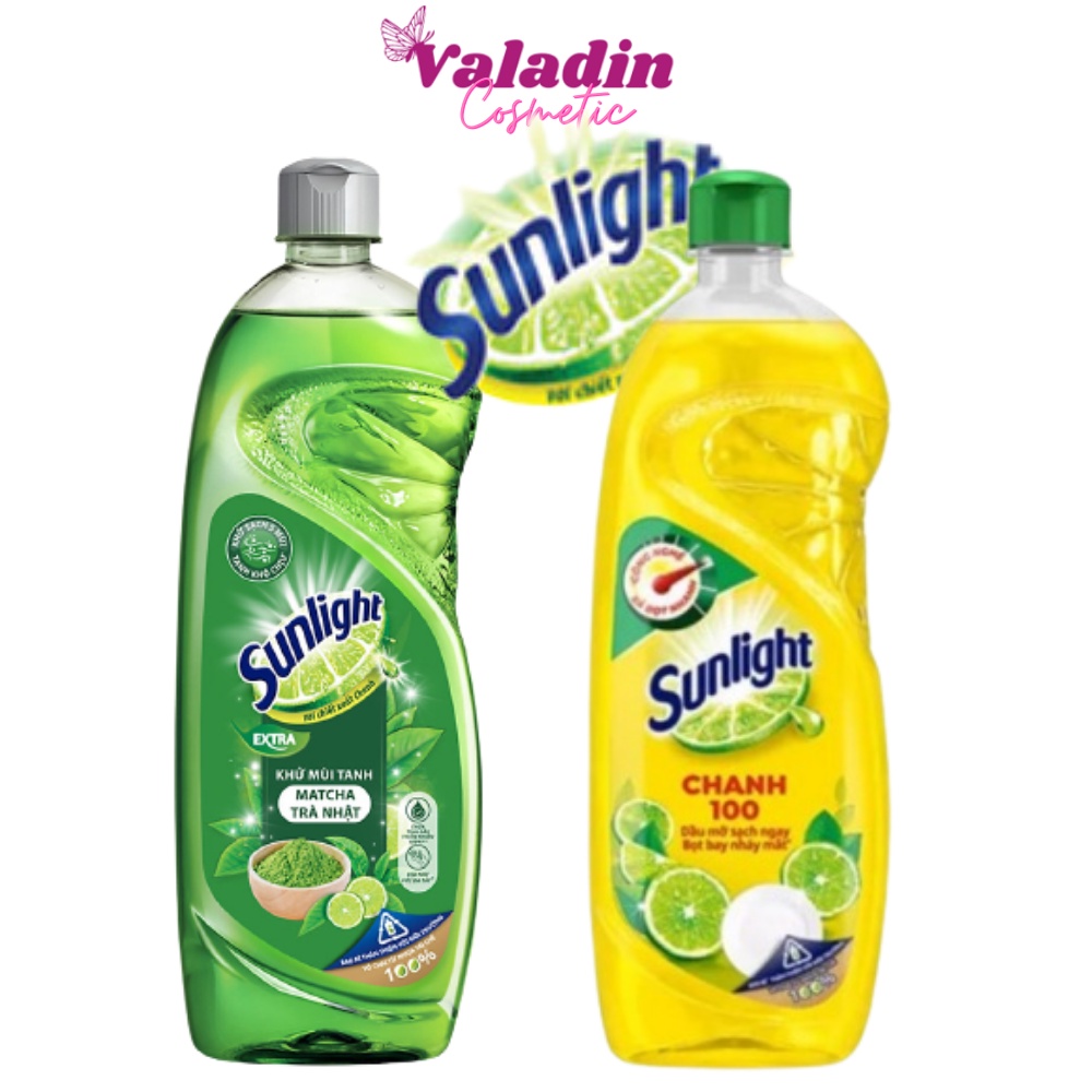 Nước rửa chén / Nước rửa bát SUNLIGHT 730ml (Hương Chanh - Vàng và Matcha Trà Nhật - Xanh Lá)