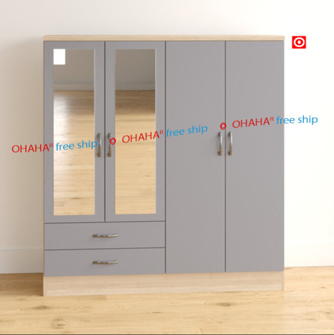 Tủ quần áo gỗ công nghiệp cao cấp 4 cánh ohaha - tacc011