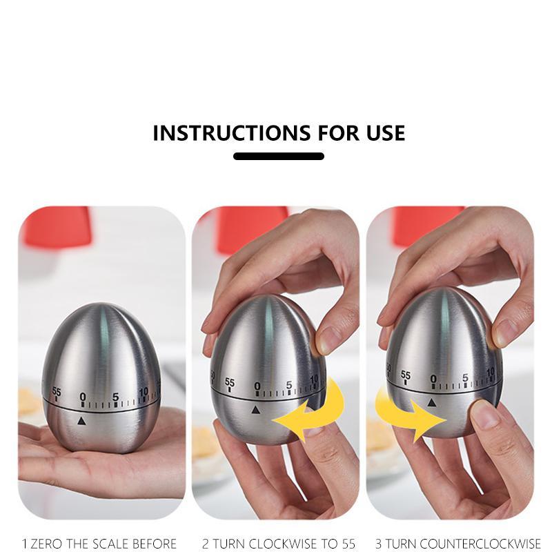 Kitchen mechanical timer Creative egg No battery required 60 minutes Timing Baking Cooking Reminder