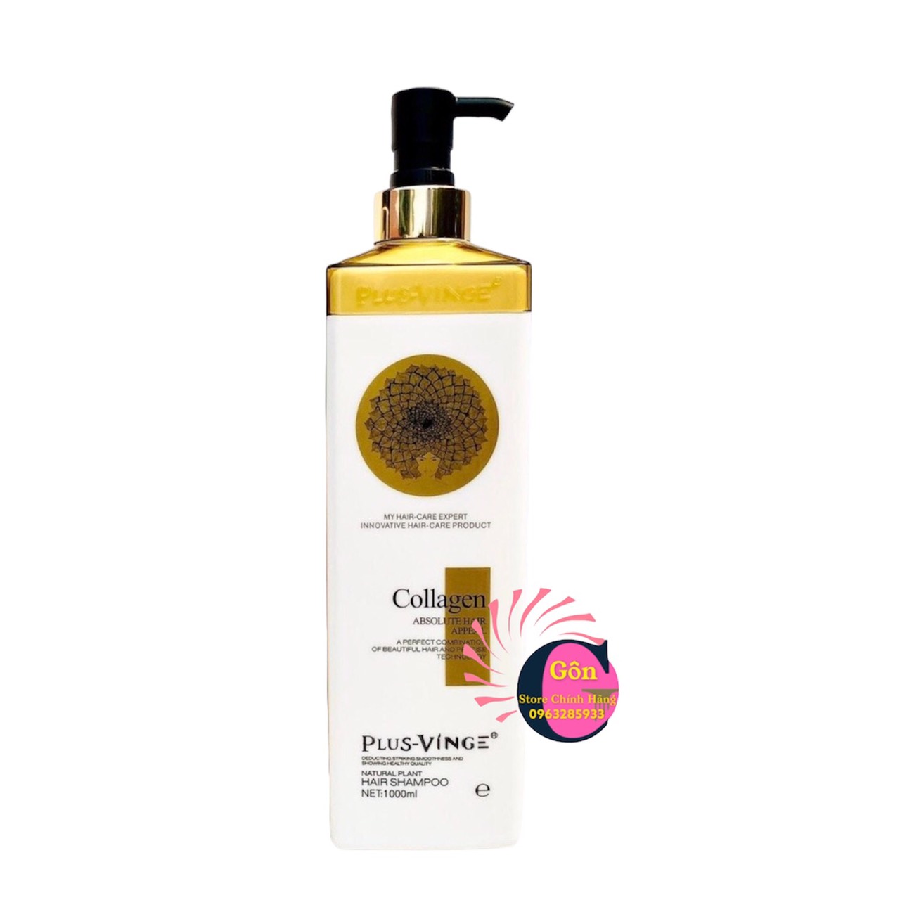 Cặp Dầu Gội Xả Collagen Vinge 1000ML  Giảm Rụng Tóc Ngăn Rụng Tóc Phục Hồi Tóc Hư Tổn - Chính Hãng