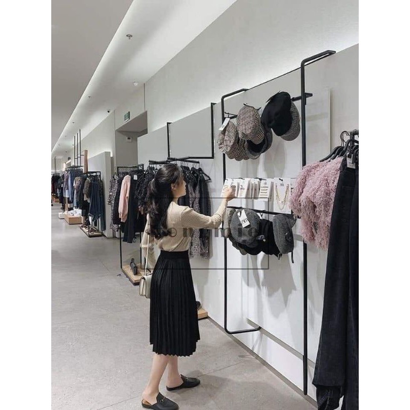 siêu phẩm chân váy xếp ly dài