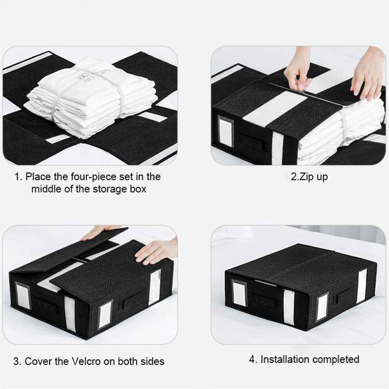 Bed sheet storage box set Cloth bedding 4-piece storage wardrobe blanket cover storage box