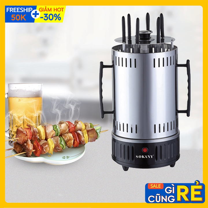Bếp nướng điện không khói 1200w, lò nướng thịt xiên sokany - nướng nhanh - tiết kiệm điện -chính hãng