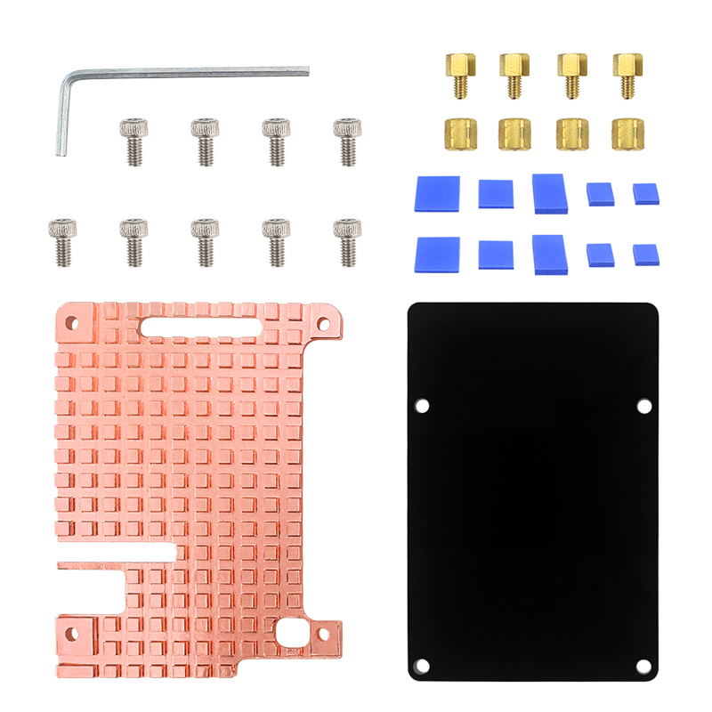 【Bestselling Product】 Raspberry Pi 4 pure copper heatsink case passive cooling bottom for Raspberry Pi 4 Model B 4B.