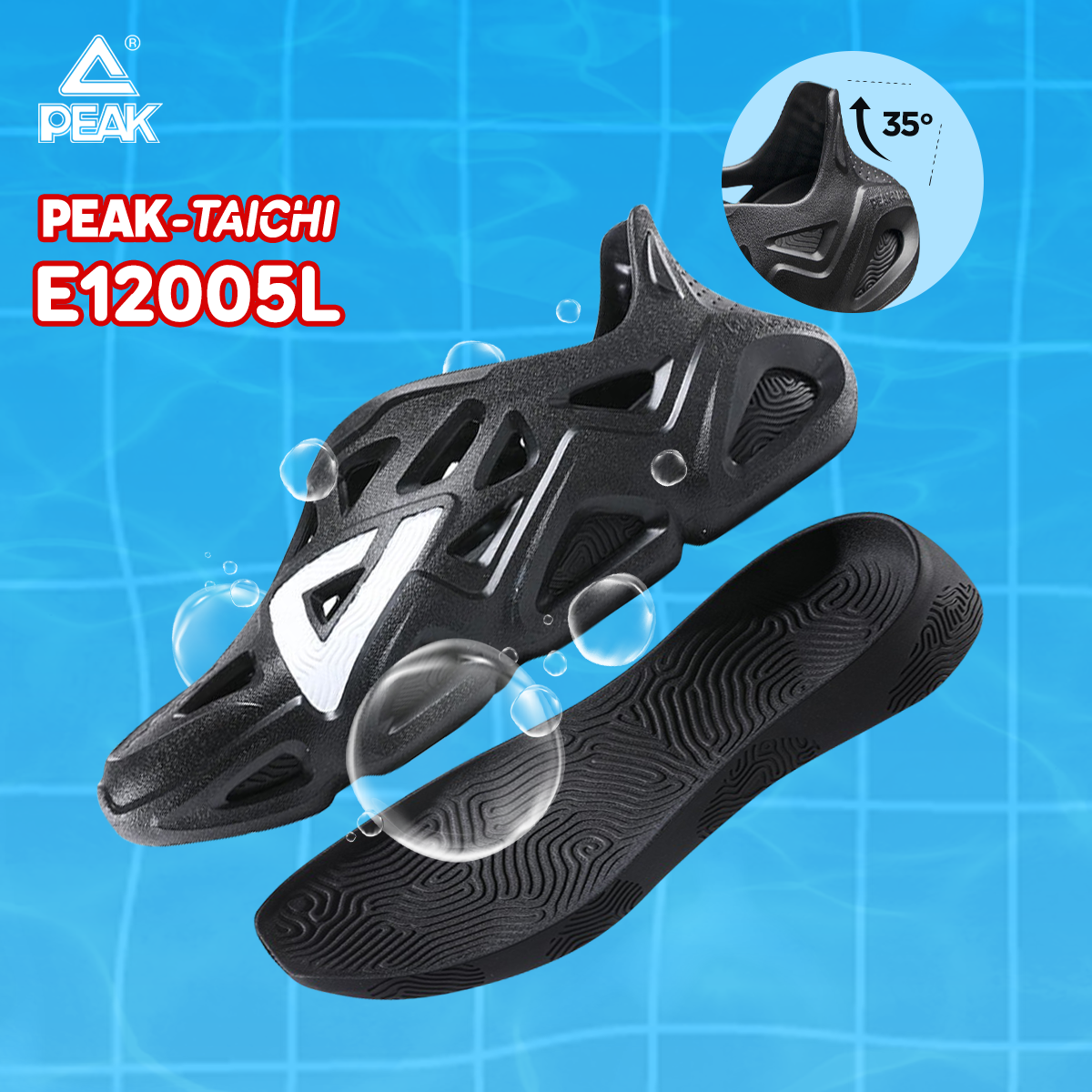 [Nhập code LAZSOCIALMAY giảm 15%] Dép nam PEAK TAICHI VOID SANDALS E12005L ET32817L