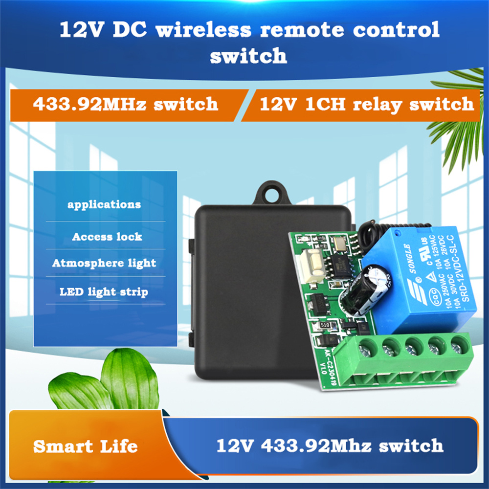 433mhz%20Rf%20Remote%20Control%20Switch%20For%20Learning%20Code%20Remote%20Dc%2012v%201ch%20Relay%20Module%20-%20Image%202