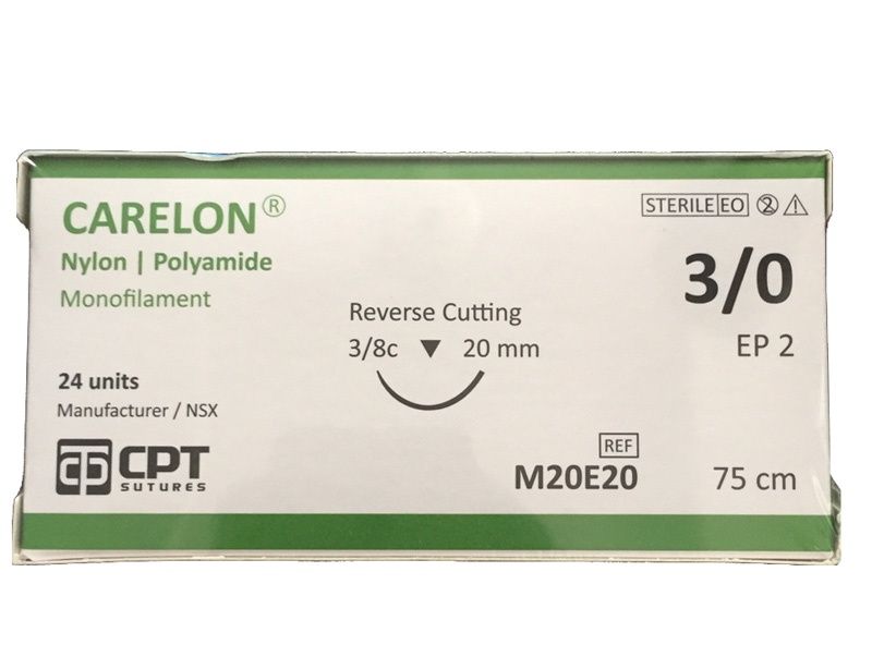 Chỉ phẩu thuật cpt carelon nylon số 3/0 m20e20
