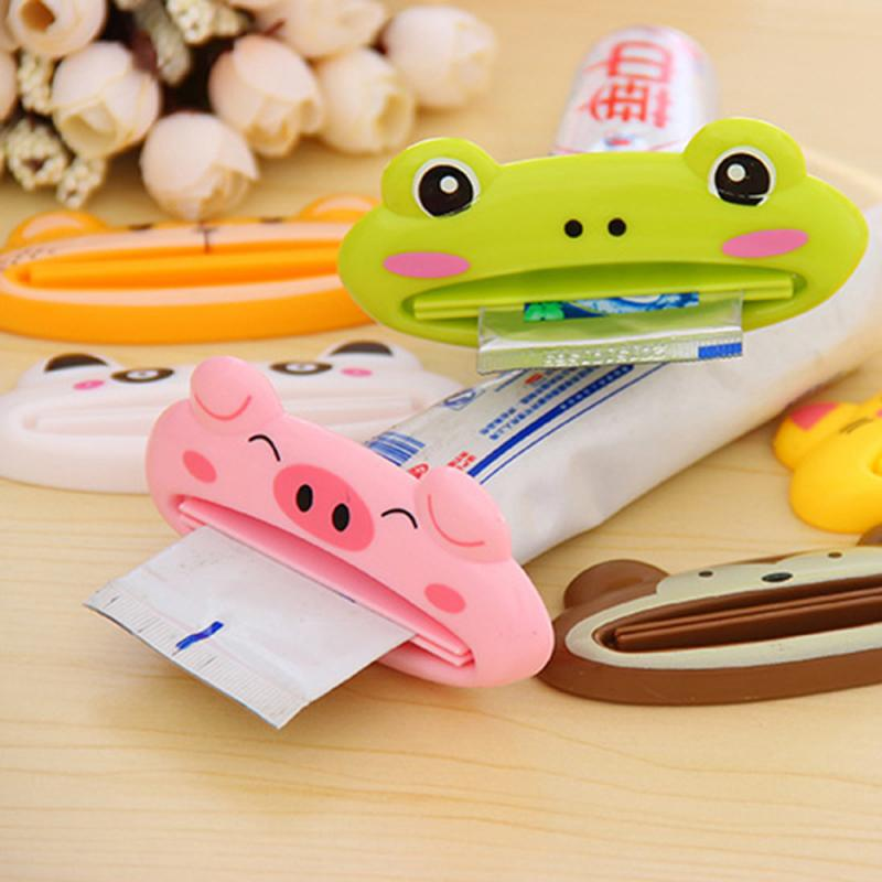 Kids Cartoon Cute Toothpaste Dispenser Tools Multipurpose Automatic Toothpaste Squeezer Tooth Paste Tube Squeezer Cosmetic Facial Cleanser Dispenser for Bathroom Supplies