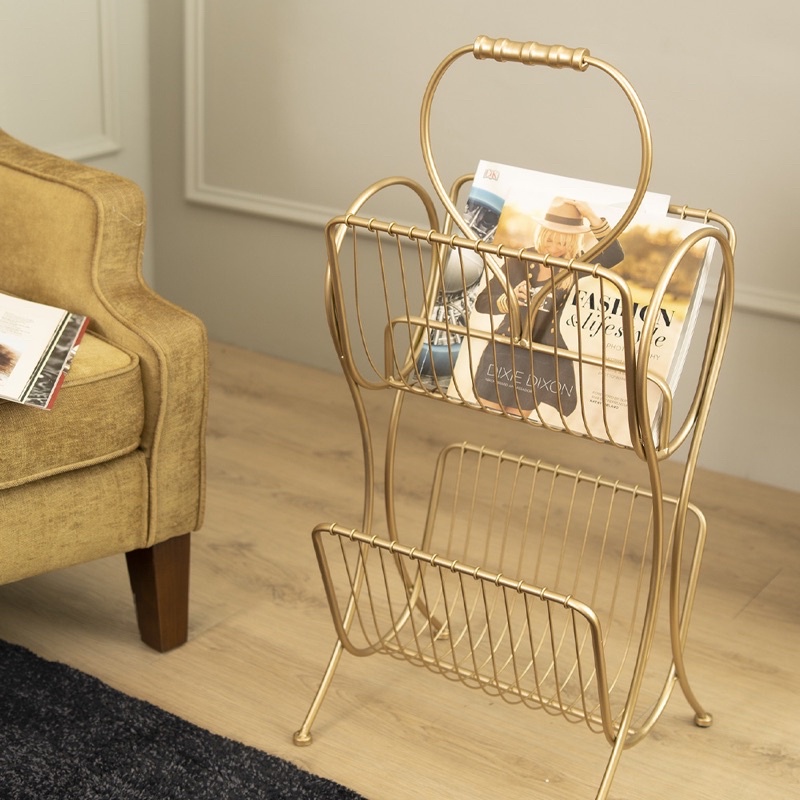 SSF Metal Gold Magazine Holder Rak Majalah Bertingkat Lazada