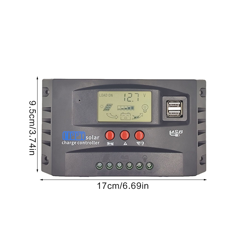 MPPT điều khiển sạc năng lượng mặt trời 12/24V Bảng điều chỉnh pin sạc điều chỉnh kép