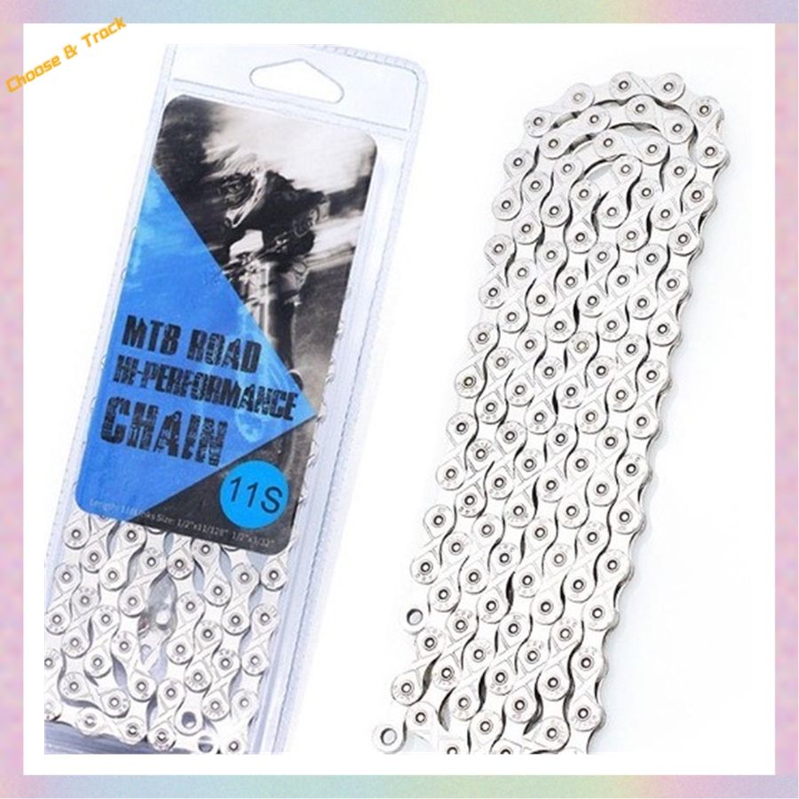 【Shop with Confidence】 HOT 2023 Style Stainless Steel 6/ 7/ 8 /9 /10 /11/12 Speed Mountain Bike Chain Mountain Bike Fully Electroplated Silver Chain.