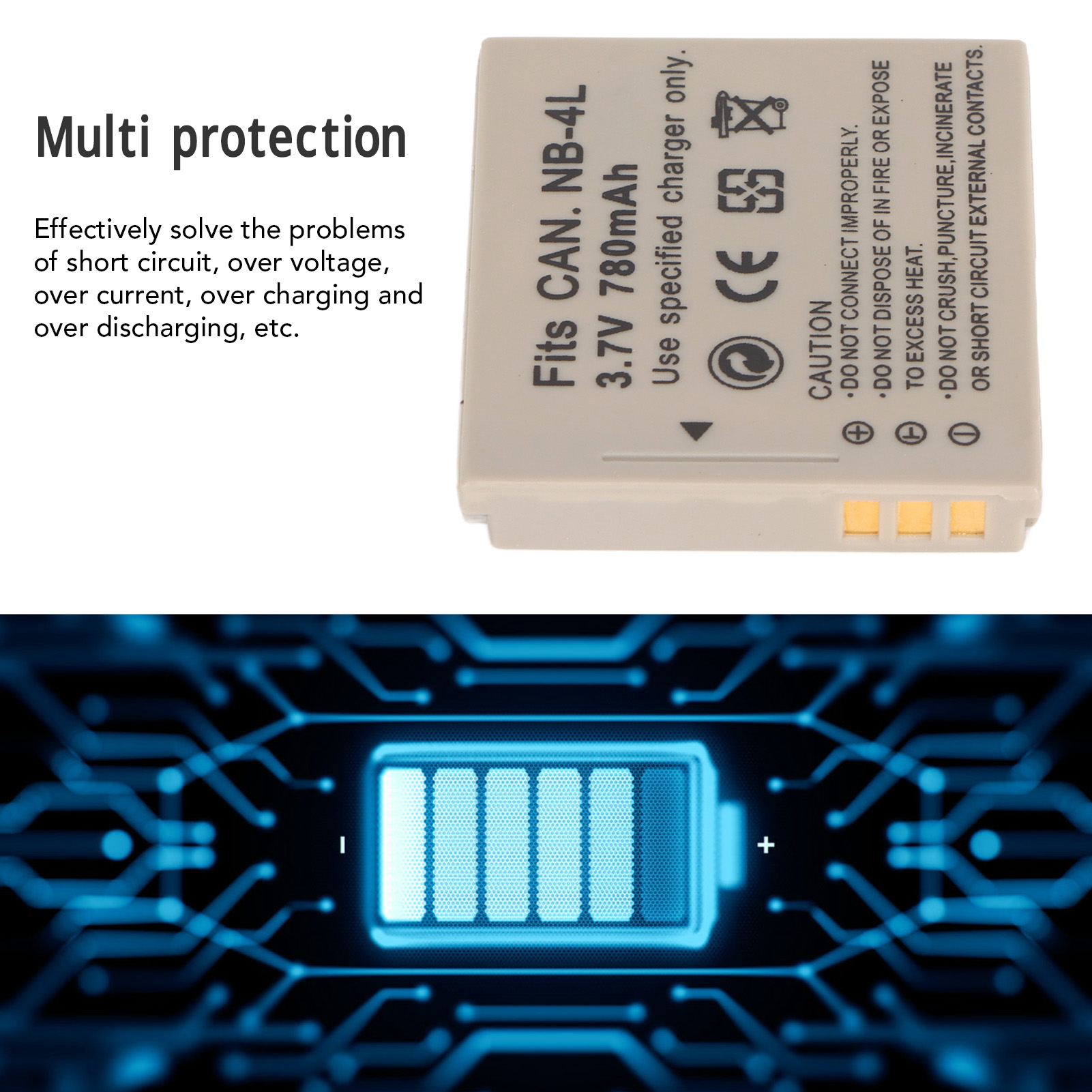 Camera Battery Replacement Replacement Camera Lithium Ion Battery 780mAh NB 4L High Capacity Lightweight 3.7V for 115 for 255 for 225 for 120