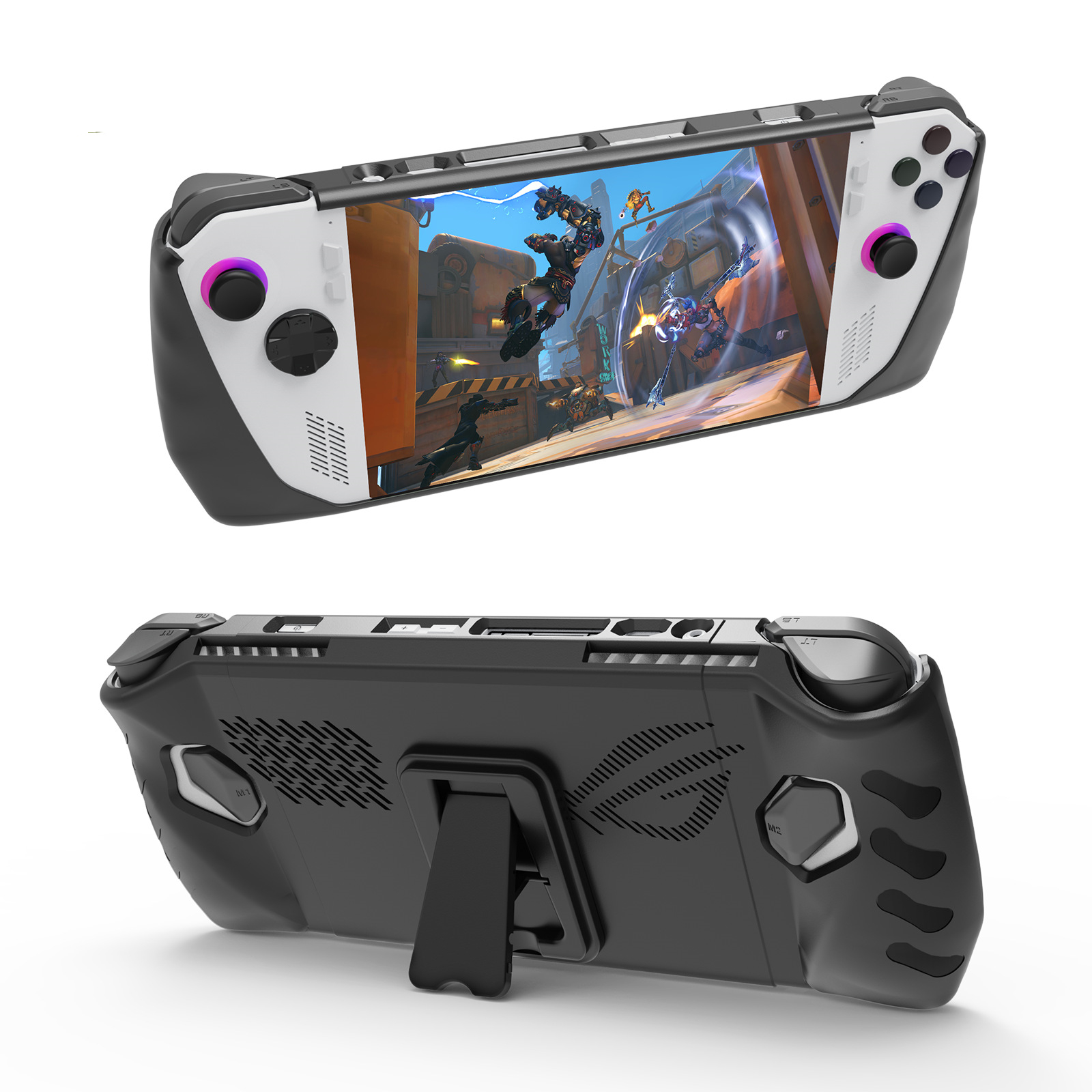 For ROG Ally Gaming TPU Case with Back Stand Sweat-proof Anti-slip and Drop-proof