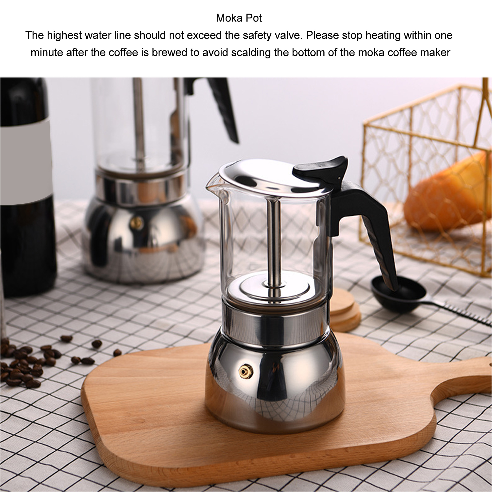 Coffee Maker Double Valve Moka Pot for Coffee Shop