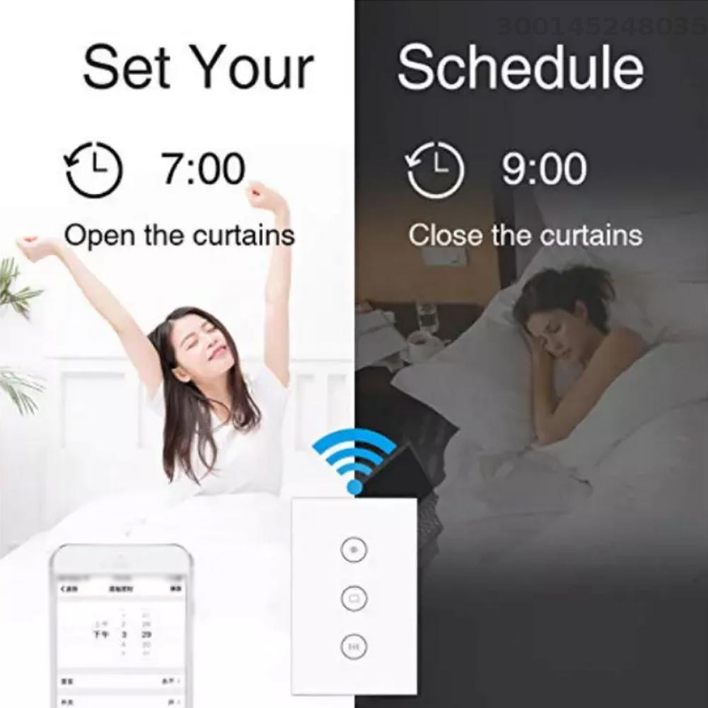 QS--CP03 Tuya Intelligent Curtain Switch Module Home Curtain Modification Module Mobilephone Device Sharing Timing Function APP Remotes Control Compatible with Alexa Home Voice Control